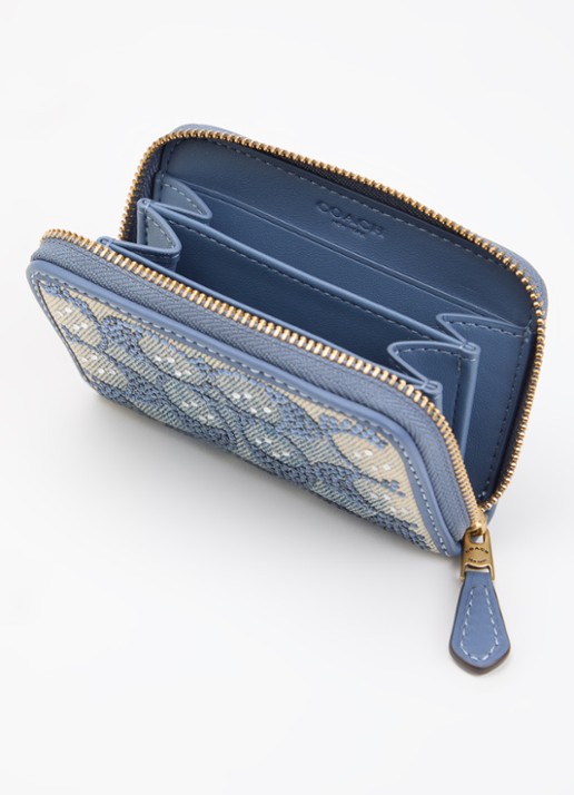 Coach Portemonnee van denim met strass - voorkant 2 indigo