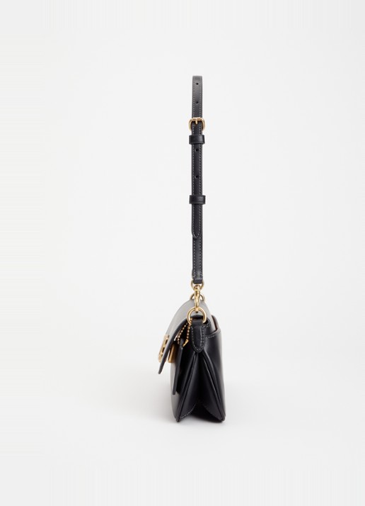 Coach Refined schoudertas van leer met afneembare schouderriem - detail 5 zwart