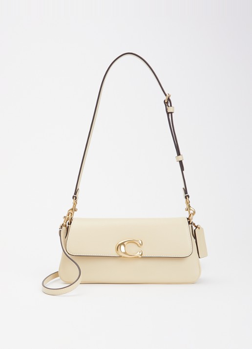 Coach Refined schoudertas van leer met afneembare schouderriem - voorkant 2 geel