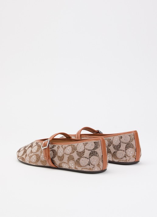 Coach Sculpted ballerina met strass - achterkant 2 beige