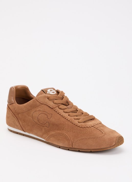 Coach Sneaker van suède met details van leer