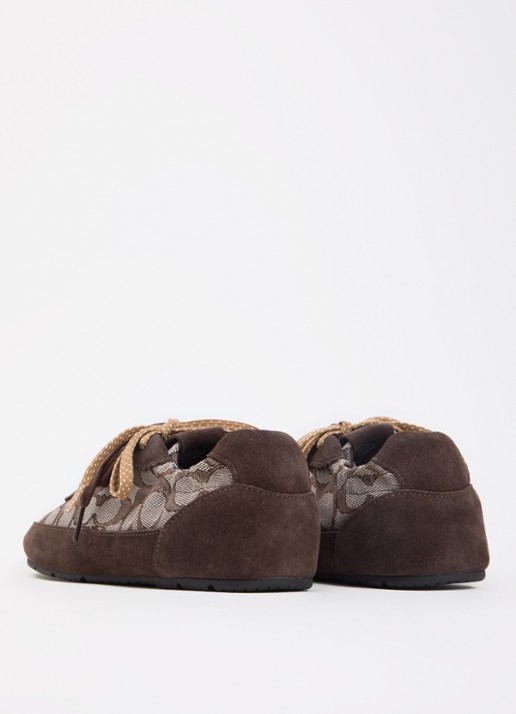Coach Sneaker van suède met logoprint - achterkant 2 bruin