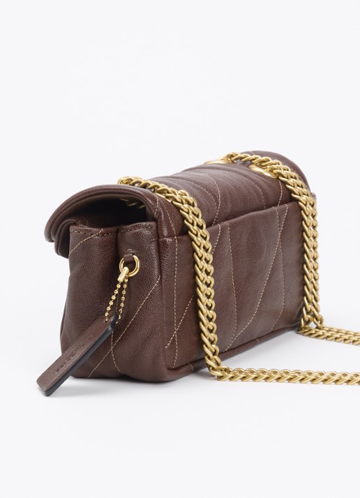 Coach Soft Tabby 20 schoudertas van leer met quiltpatroon - achterkant 5 bordeauxrood
