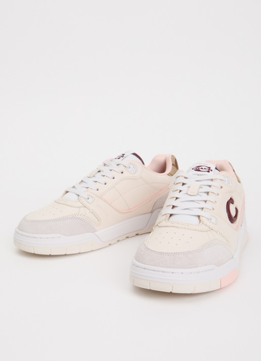 Coach Soho sneaker van leer met suède details en jacquard dessin - detail 3 creme