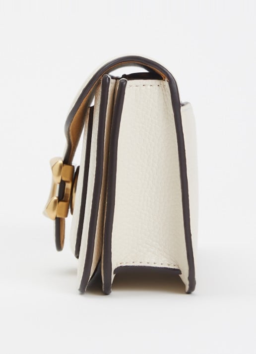 Coach Tabby 19 clutch van leer met afneembare schouderriem - detail 3 gebroken wit