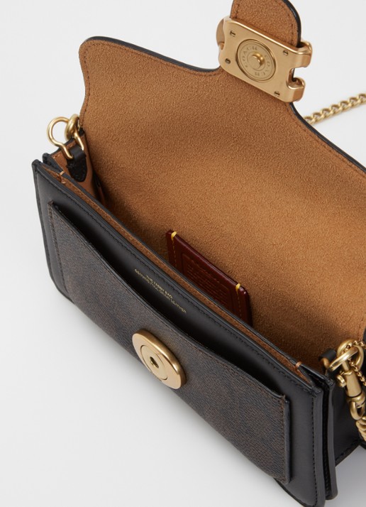 Coach Tabby 19 crossbody tas van leer met afneembare schouderriem - detail 3 zwart
