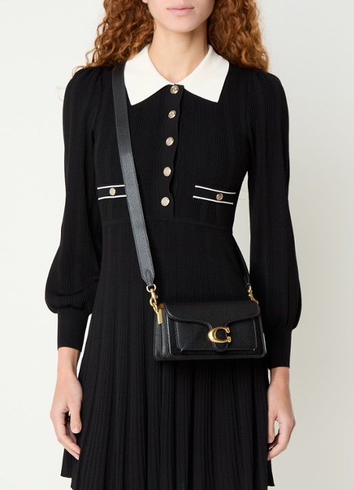 Coach Tabby 20 schoudertas van leer met afneembare schouderriem - voorkant 5 zwart