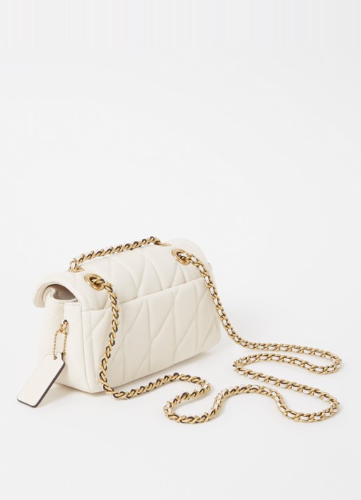 Coach Tabby 20 schoudertas van quilted leer - achterkant gebroken wit