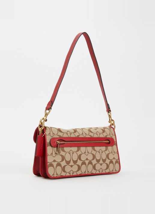 Coach Tabby 26 schoudertas met logoprint - achterkant beige