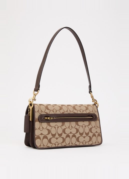 Coach Tabby 26 schoudertas met logoprint - achterkant 5 beige