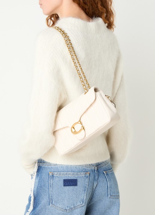 Coach Tabby 26 schoudertas van quilted leer - voorkant 5 creme