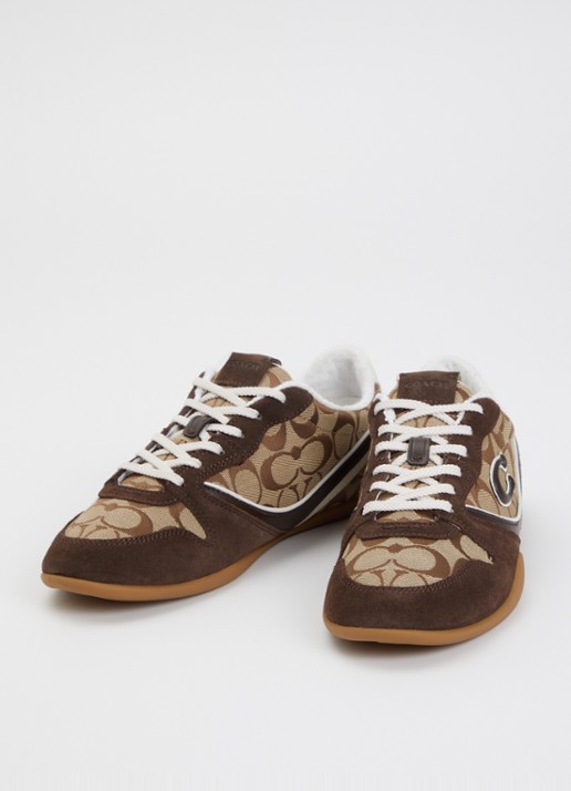 Coach Track sneaker met details van suède - detail 2 bruin