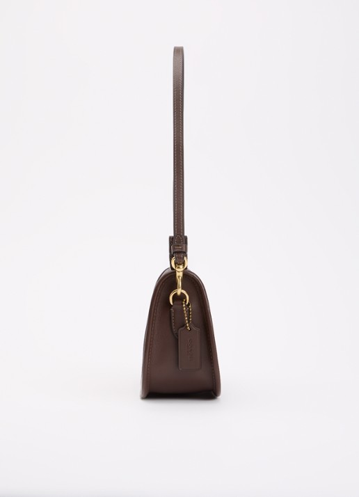 Coach Waverly schoudertas van leer met afneembare schouderriem - detail 3 donkerbruin
