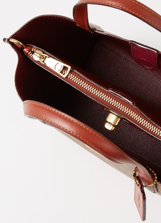 Coach Willow handtas met kalfsleren details - detail 5 bruin