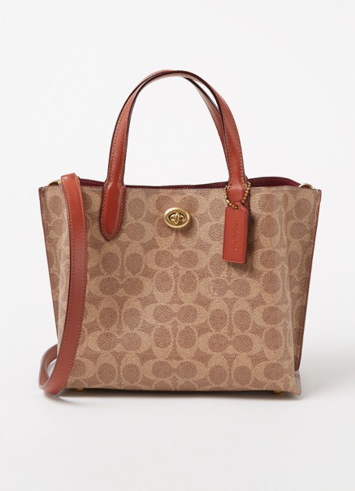 Coach Willow handtas met kalfsleren details - voorkant 2 bruin
