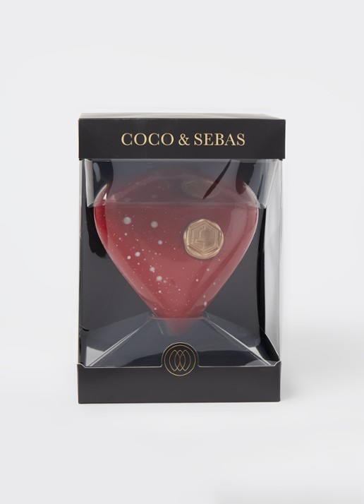 Coco & Sebas Hart melkchocolade en bladgoud - voorkant 2 steenrood
