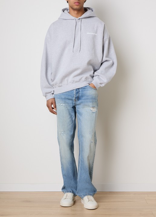 Cole Buxton Beverly straight leg jeans met destroyed afwerking - voorkant 6 indigo