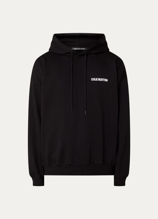 Cole Buxton Hoodie met logo- en backprint  - voorkant 2 zwart