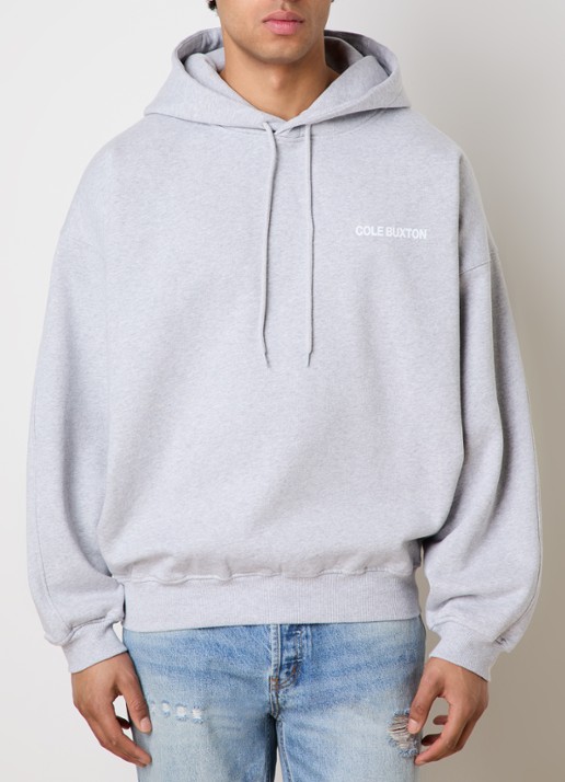 Cole Buxton Hoodie met logo- en backprint  - achterkant 3 lichtgrijs