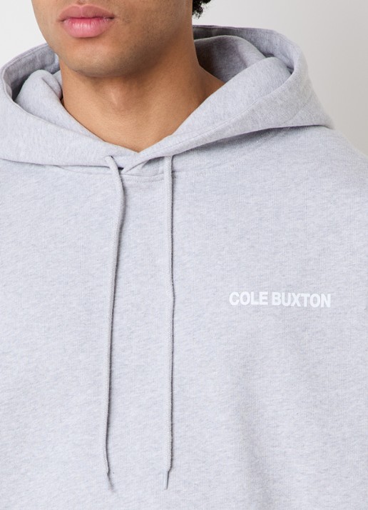 Cole Buxton Hoodie met logo- en backprint  - detail 6 lichtgrijs
