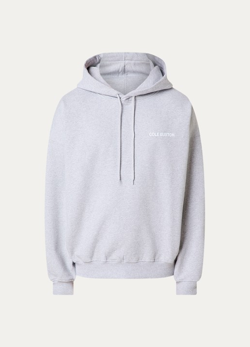 Cole Buxton Hoodie met logo- en backprint  - voorkant lichtgrijs