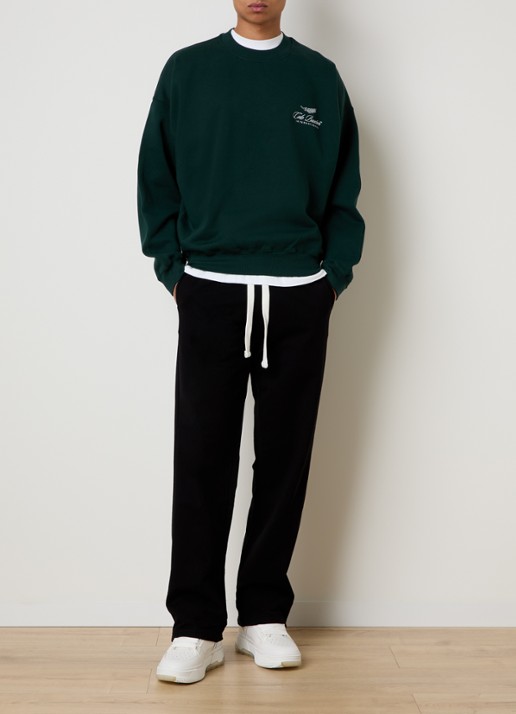 Cole Buxton International sweatshirt met logoborduring - voorkant 2 donkergroen