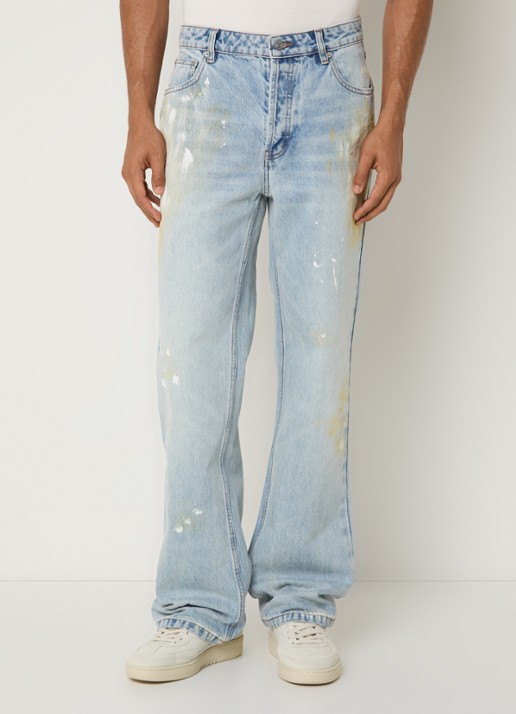 Cole Buxton Straight fit jeans met lichte wassing en steekzakken - detail indigo