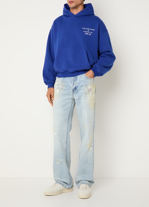 Cole Buxton Straight fit jeans met lichte wassing en steekzakken - voorkant 5 indigo