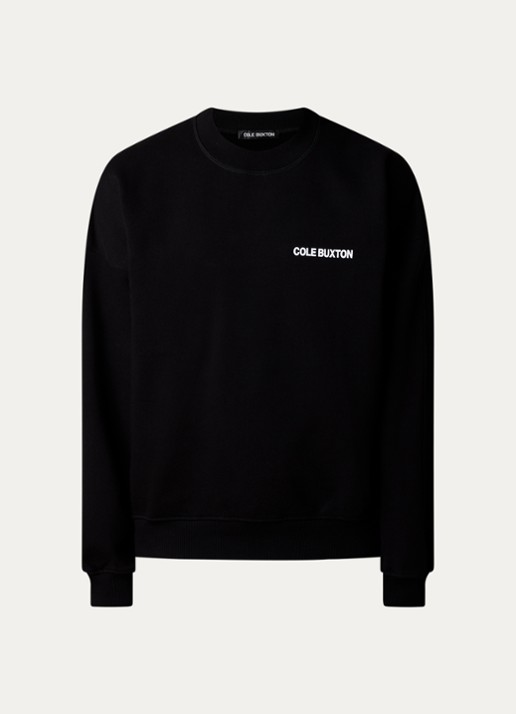 Cole Buxton Sweater met logo- en backprint - voorkant 2 zwart