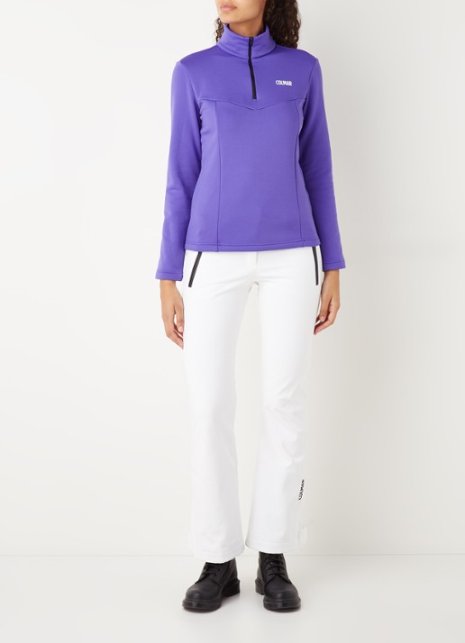 Colmar Monface skipully met halve rits en logo - voorkant 4 paars