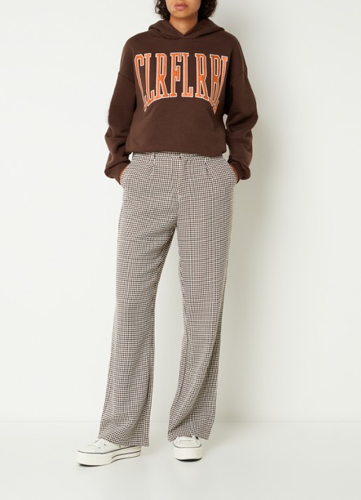 Colourful Rebel CLRFL RBL oversized hoodie in biologische katoenblend - voorkant 5 bruin