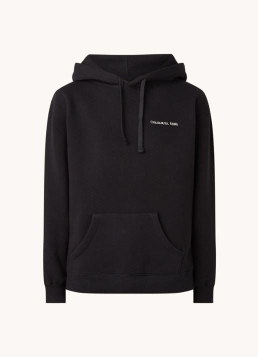 Colourful Rebel Cosmic Love hoodie met backprint - voorkant zwart