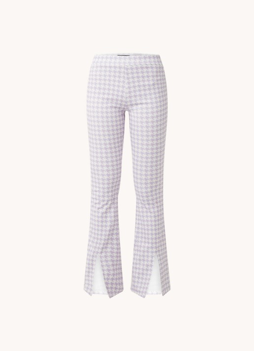 Colourful Rebel Darcy high waist flared fit legging met pied-de-poule dessin - voorkant lila