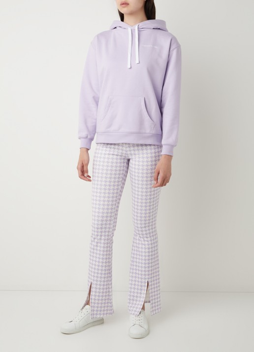 Colourful Rebel Darcy high waist flared fit legging met pied-de-poule dessin - voorkant 2 lila