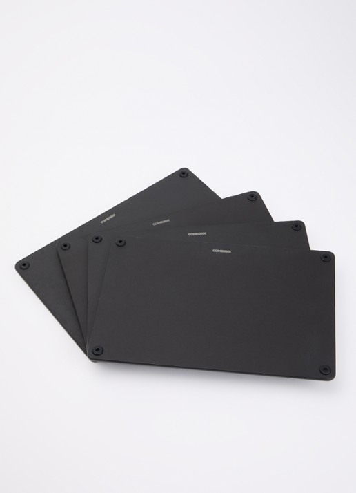 Combekk Snijplank 22 x 32 cm set van 4 - voorkant 2 zwart