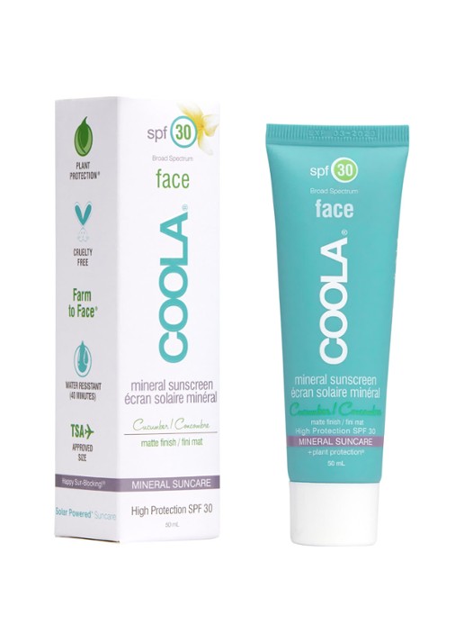 Coola Mineral SPF 30 Face Matte Sunscreen Cucumber - zonnebrand voor het gezicht - voorkant undefined