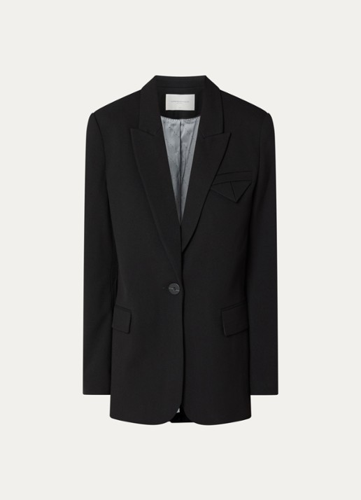 Copenhagen Muse Blazer met klepzakken en schoudervulling - voorkant zwart