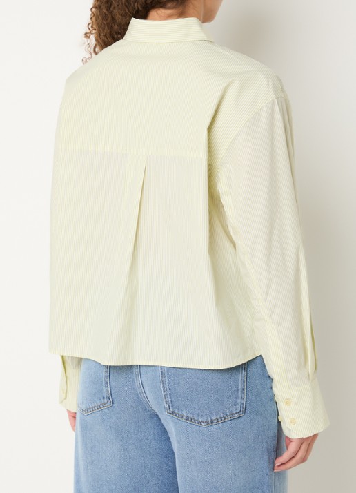 Copenhagen Muse Blouse met streepprint - achterkant 3 geel