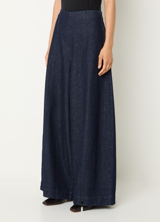 Copenhagen Muse CMAnnais high waist wide leg jeans met donkere wassing - detail 4 indigo
