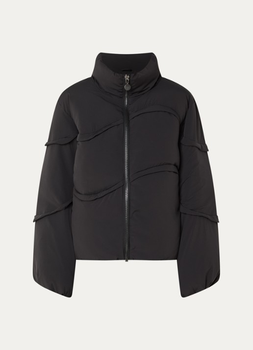 Copenhagen Muse CMCicco puffer jack met asymmetrisch detail - voorkant 2 zwart