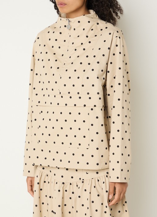 Copenhagen Muse CMDottie anorak met stippenprint - detail beige