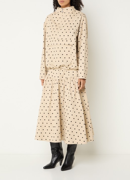 Copenhagen Muse CMDottie anorak met stippenprint - voorkant 4 beige