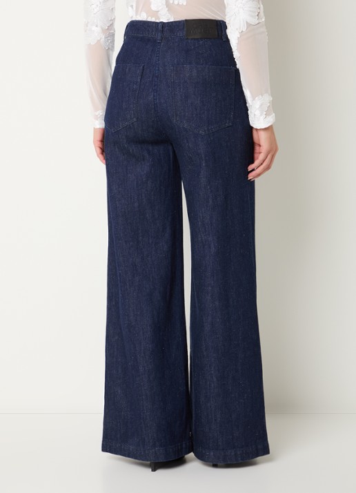 Copenhagen Muse Cmjalynn high waist wide leg jeans met donkere wassing - achterkant indigo