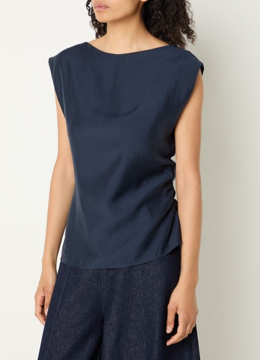 Copenhagen Muse CMMolly mouwloze tuniek met ruches en asymmetrische zoom