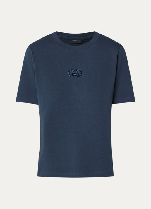 Copenhagen Muse CMMuse T-shirt met logoborduring - voorkant indigo