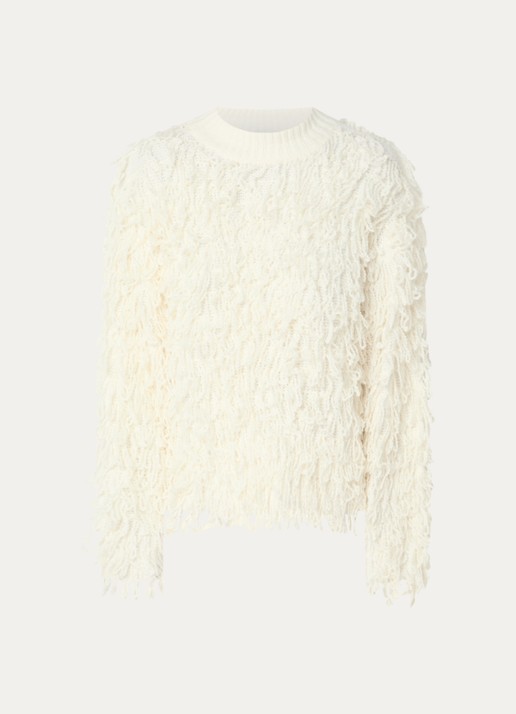 Copenhagen Muse CMPinar grofgebreide pullover in wolblend - voorkant 3 gebroken wit