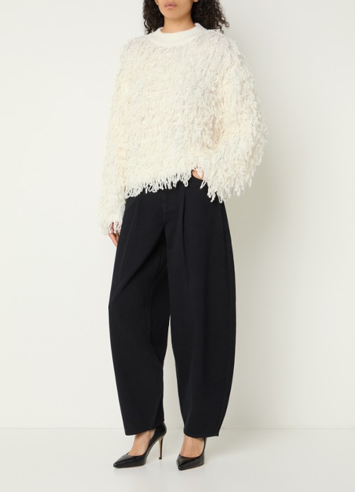 Copenhagen Muse CMPinar grofgebreide pullover in wolblend - voorkant 4 gebroken wit