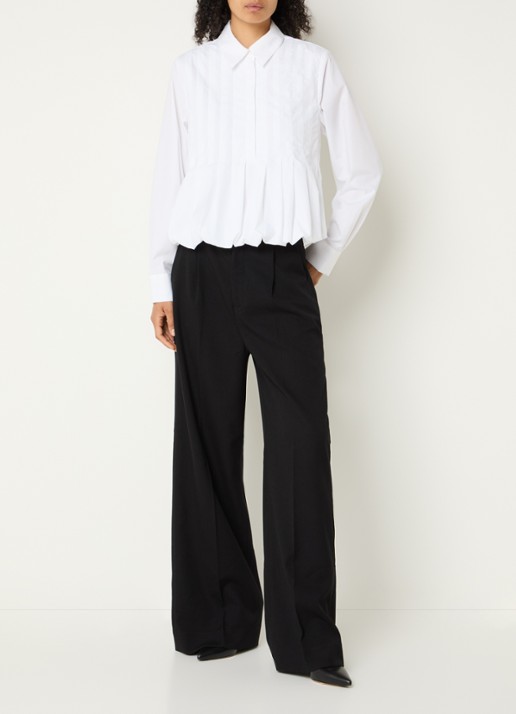 Copenhagen Muse CMPleat tuniek met plooidetail - voorkant 3 wit