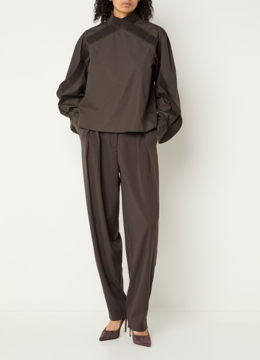 Copenhagen Muse CMPleat tuniek met volant - voorkant 4 donkerbruin