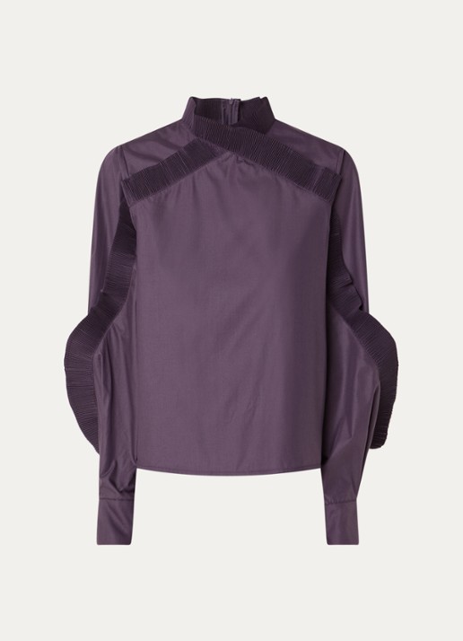 Copenhagen Muse CMPleat tuniek met volant - voorkant 3 aubergine